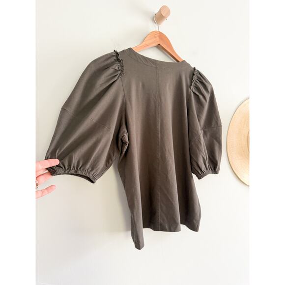 Madewell | NWT Puff-Sleeve Sweatshirt Tee in Dark Surplus Gray | Sz XS - Picture 10 of 10